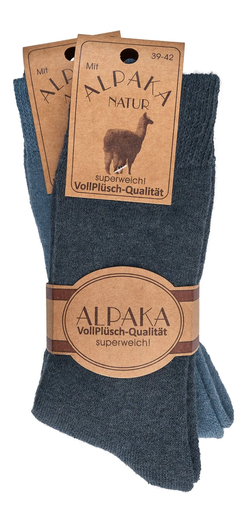 Feine Wollsocken mit Alpakawolle superweich handgekettelt 2 | 4 Paar
