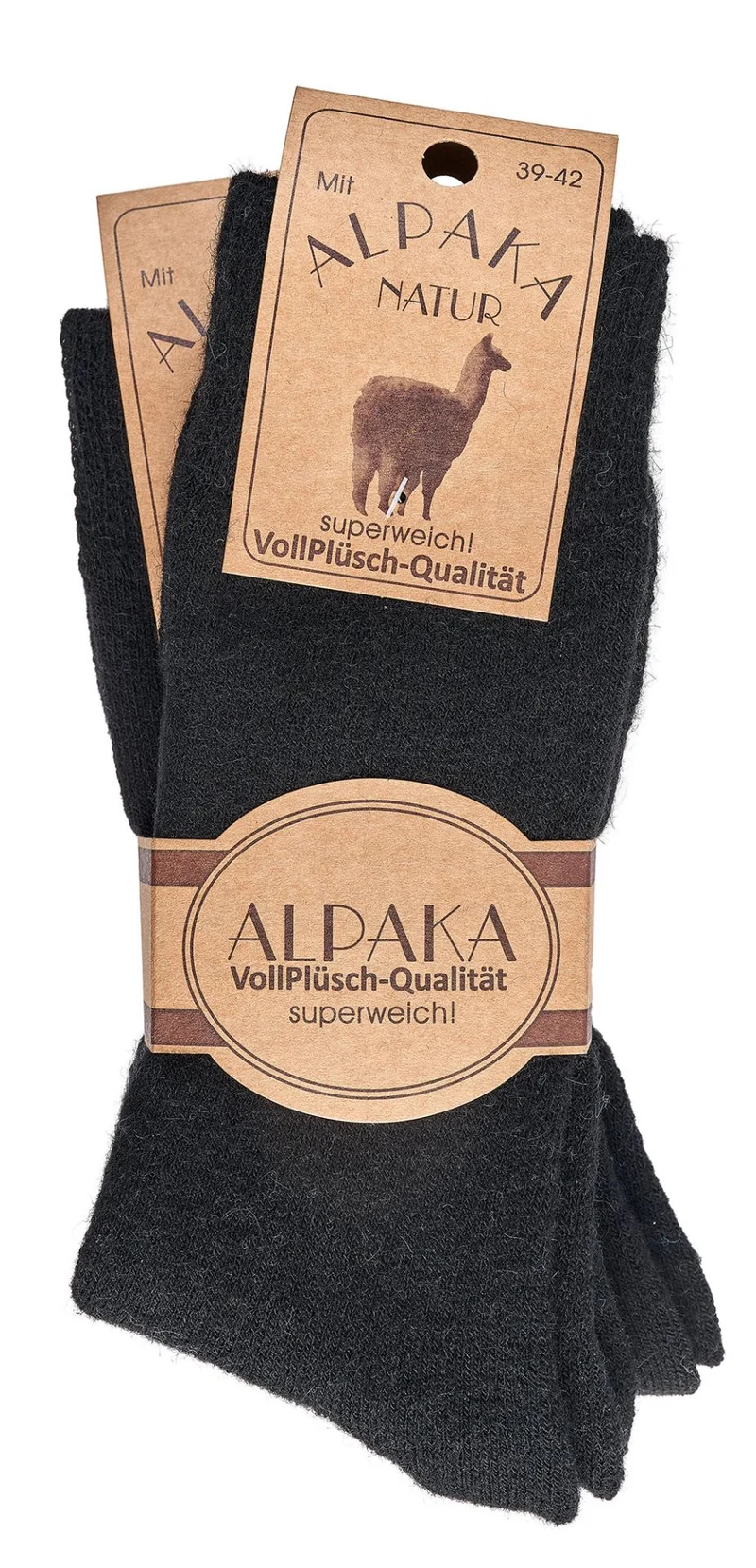 Feine Wollsocken mit Alpakawolle superweich handgekettelt 2 | 4 Paar