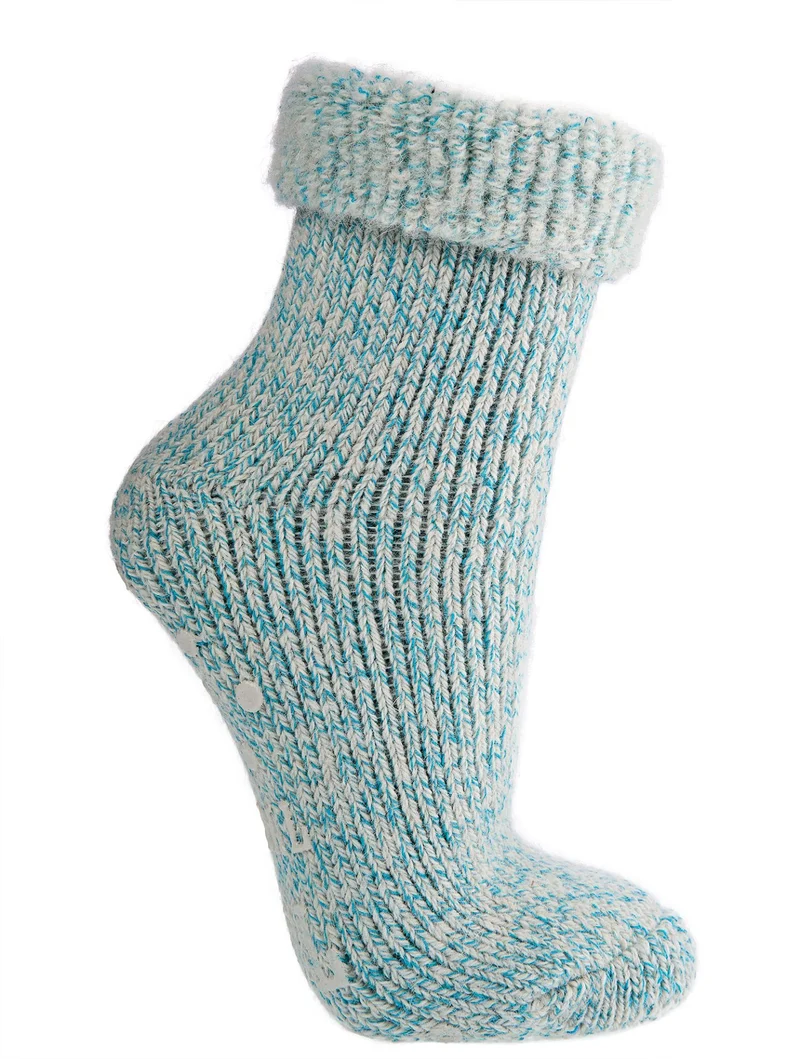 Thermo ABS Wollsocken Anti Rutsch mit Umschlag für Damen und Teens 1 | 2 Paar