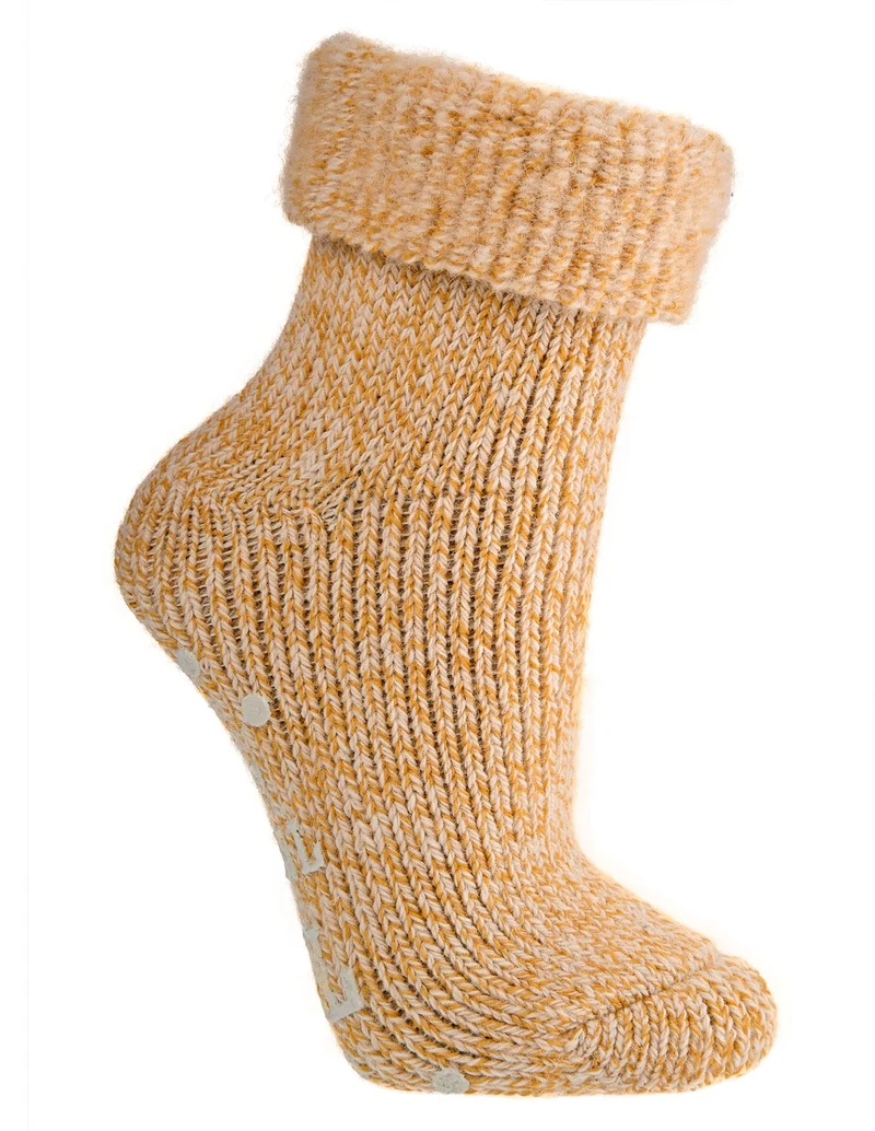 Thermo ABS Wollsocken Anti Rutsch mit Umschlag für Damen und Teens 1 | 2 Paar