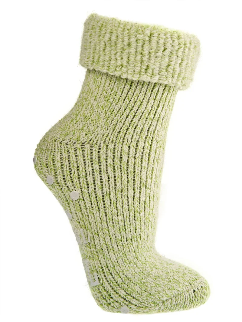 Thermo ABS Wollsocken Anti Rutsch mit Umschlag für Damen und Teens 1 | 2 Paar