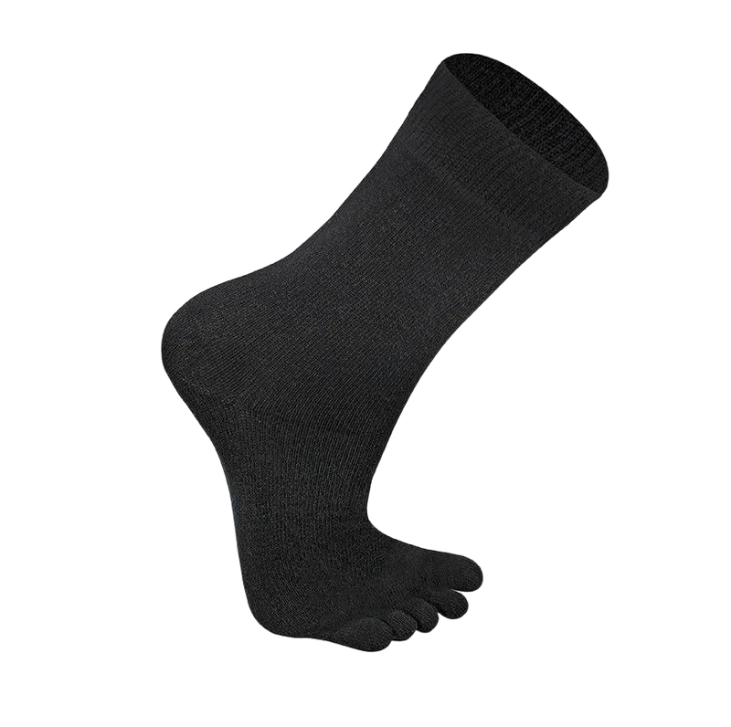 Schwarze Zehensocken aus Baumwolle unisex mit Komfortbund, 1 bis 10 Paar