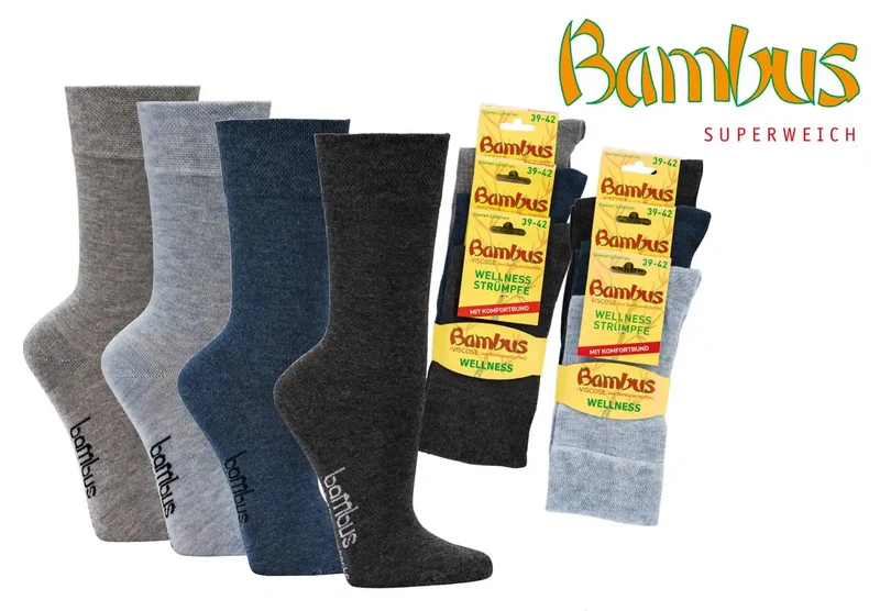 3-15 Paar Melange Wellness Bambus Socken Viskose für Damen & Herren