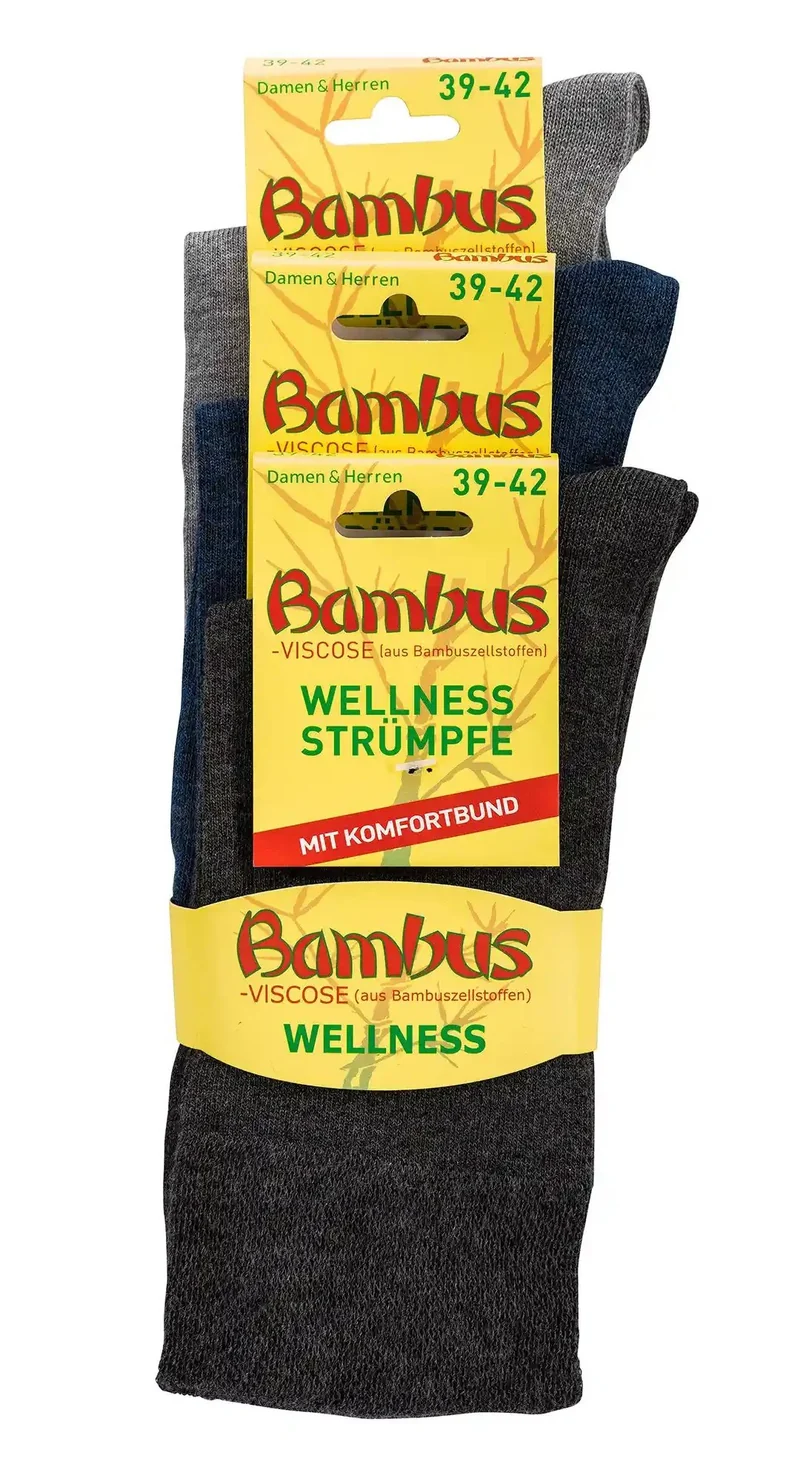 3-15 Paar Melange Wellness Bambus Socken Viskose für Damen & Herren