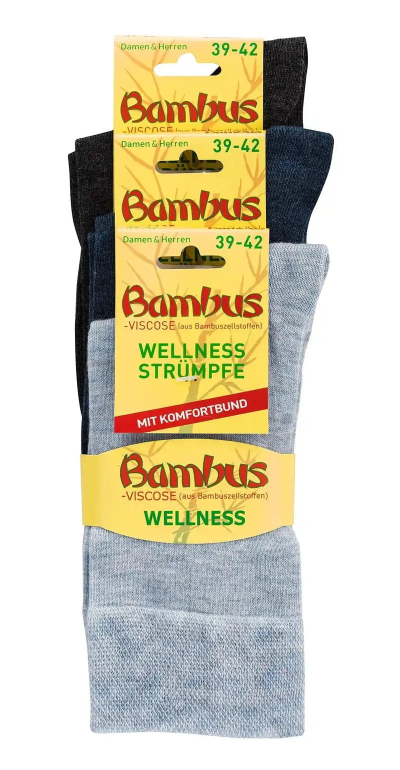 3-15 Paar Melange Wellness Bambus Socken Viskose für Damen & Herren