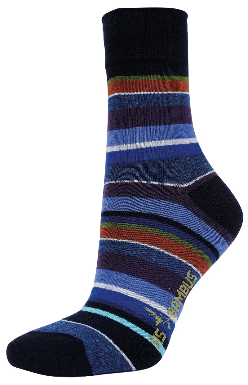 3-15 Paar Bambus Viskose Socken für Damen Ringel & Softrand ohne Gummi