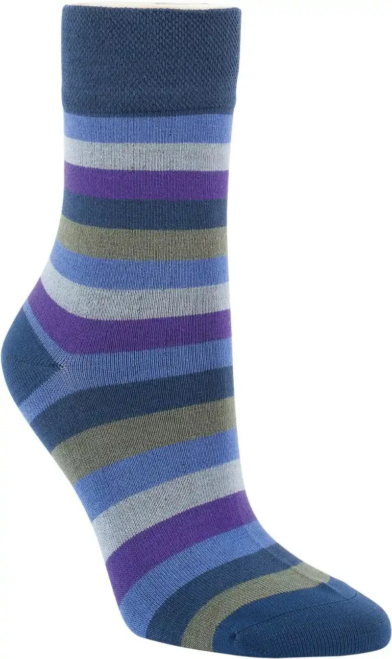 Bambus Viskose Socken bunt geringelt mit Softrand 3-15 Paar