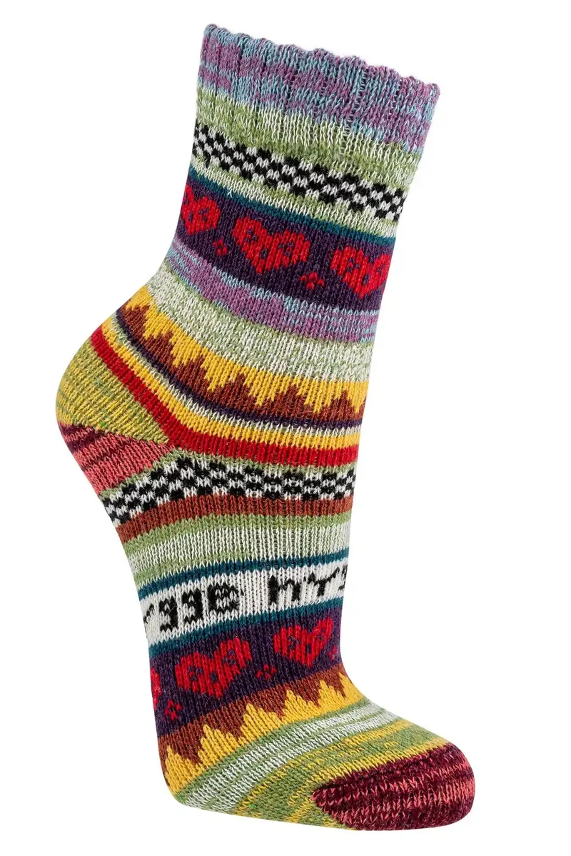 Hygge Crew Socken aus Baumwolle bunt im 3 oder 6 Paar Set