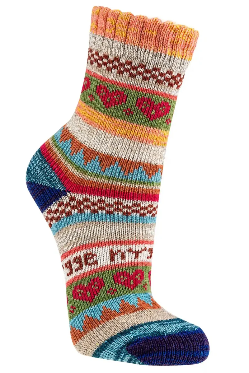 Hygge Crew Socken aus Baumwolle bunt im 3 oder 6 Paar Set