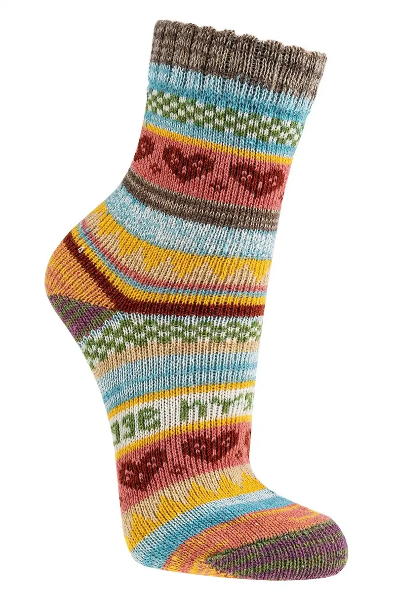 Hygge Crew Socken aus Baumwolle bunt im 3 oder 6 Paar Set