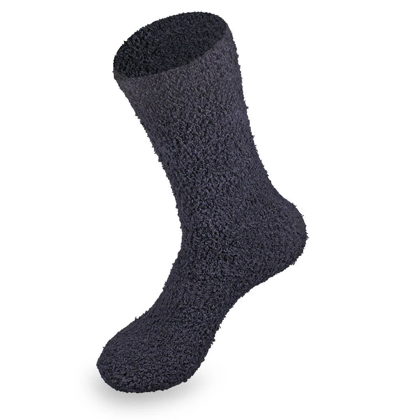 Herren Kuschelsocken als Bettsocke, schwarz oder anthrazit, Größen 39 bis 50