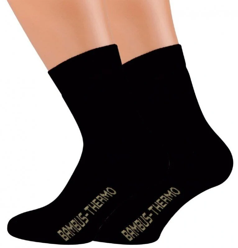Thermo Socken aus Bambus Viskose schwarz bis 50 | 2-10 Paar