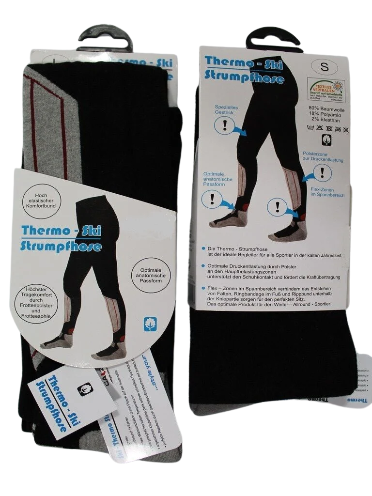 Thermo Ski Strumpfhose unisex schwarz