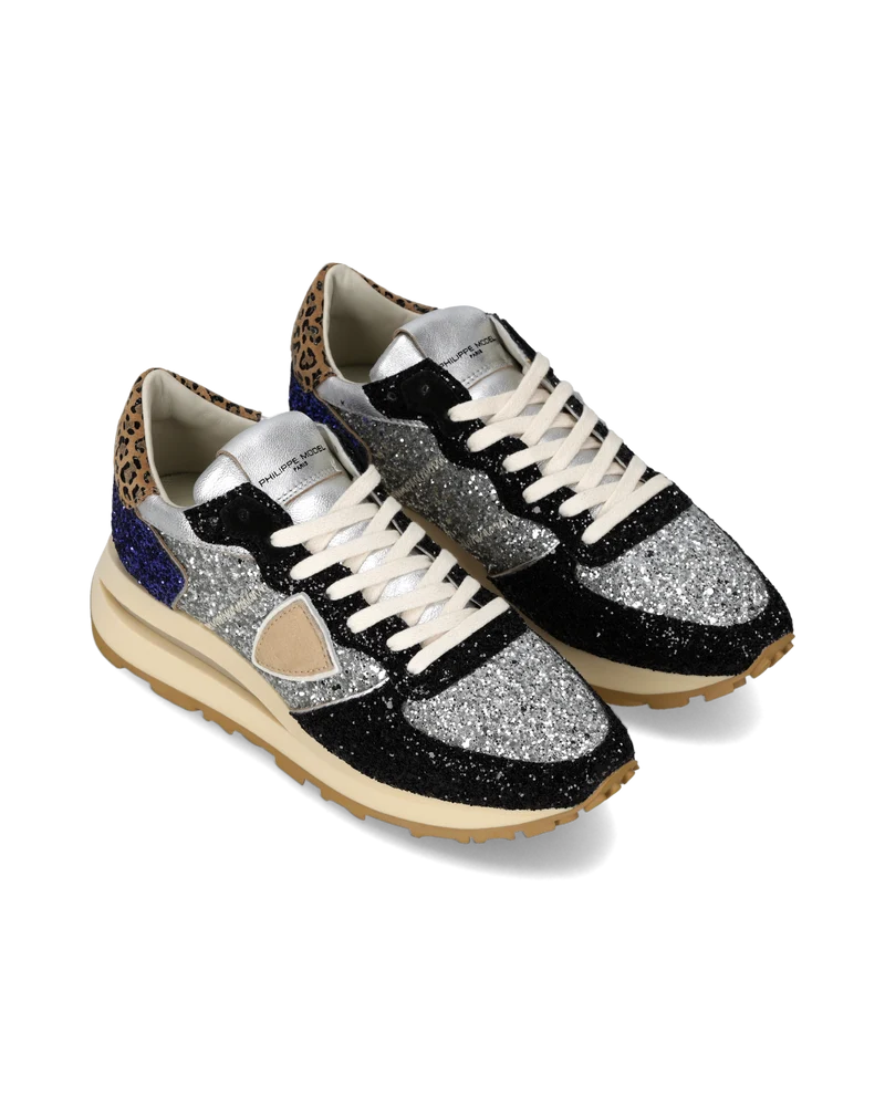 Sneakers Tropez Haute Women, Black Bluette Silver