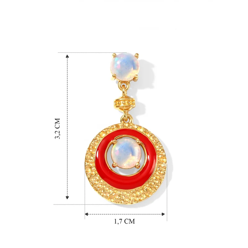 EVER TRUE AAA Natürlicher, äthiopischer Welo Opal Ohrringe Reine Bronze (10-15 Werktage Lieferzeit) ca. 2,05 ct.