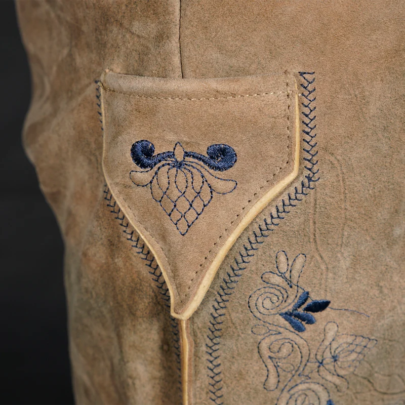 Datschi Trachten Lederhose Max mit blauer Stickerei
