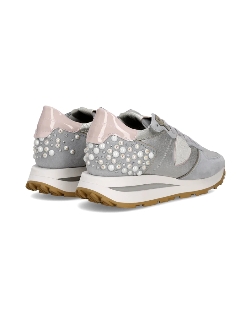 Sneakers Tropez Haute Running Women, Pink Silver with Pearls
