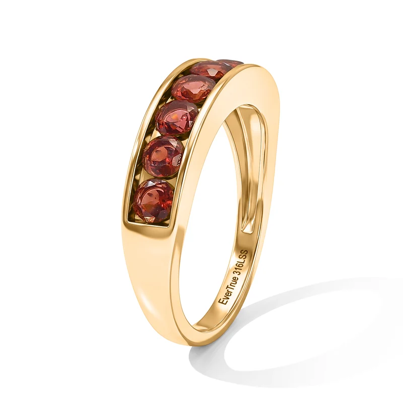 EVER TRUE 2er Set - Mosambik Granat Ring und Ohrringe, (Größe 17.00) ca. 4.53 ct