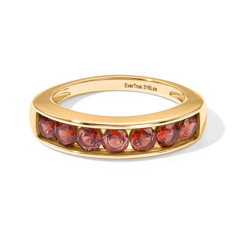 EVER TRUE 2er Set - Mosambik Granat Ring und Ohrringe, (Größe 17.00) ca. 4.53 ct