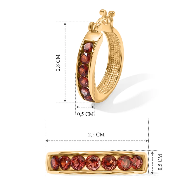 EVER TRUE 2er Set - Mosambik Granat Ring und Ohrringe, (Größe 17.00) ca. 4.53 ct