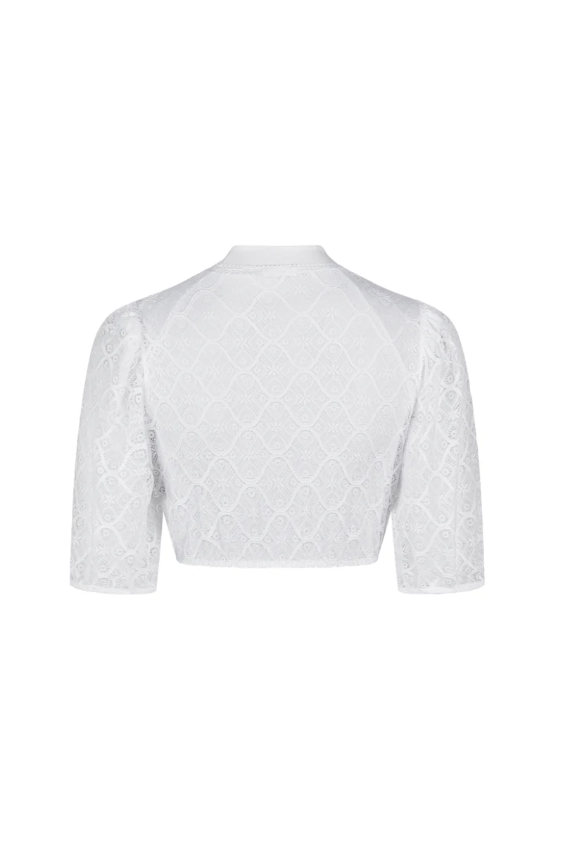 Nina v. C - Dirndl-Bluse Klara – Halbarm mit grafischer Spitze in weiß