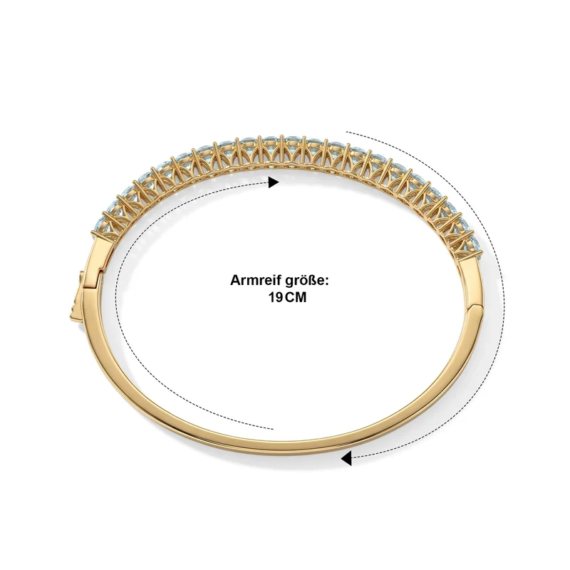 EVER TRUE AA Blauer Apatit Armreif ca. 19 cm Reine Bronze ca. 4,04 ct.