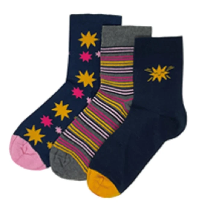 3 PK CLEVERSOCKS LADIES DESIGN SOCKS