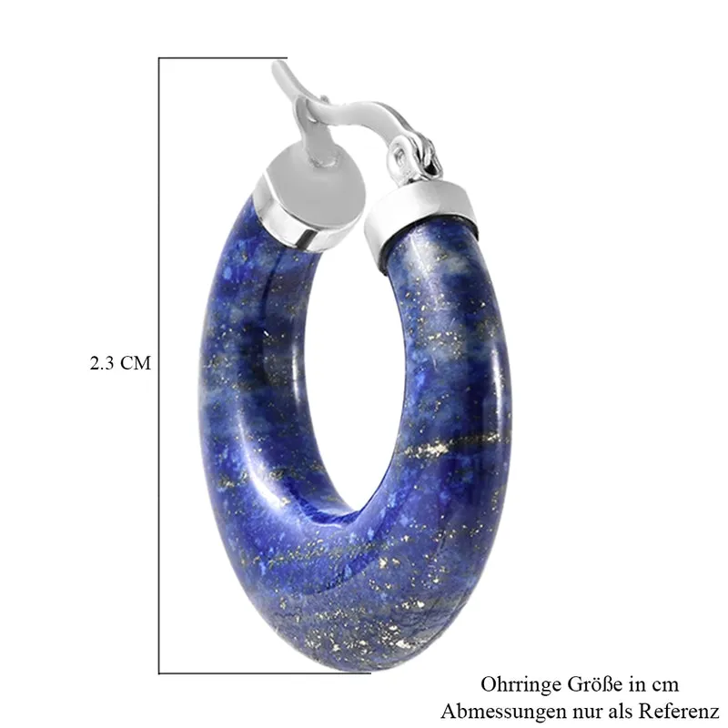 Lapislazuli Creolen in 316L Edelstahl ca. 33.50 ct