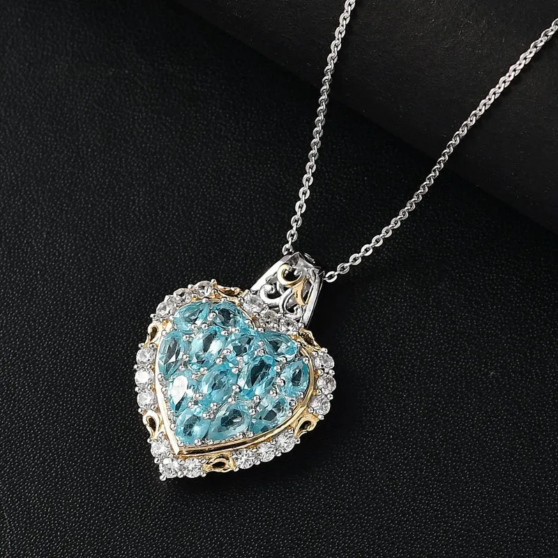 Betroka Blauer Apatit Schmuckset 925 Silber rhodiniert ca. 3.78 ct