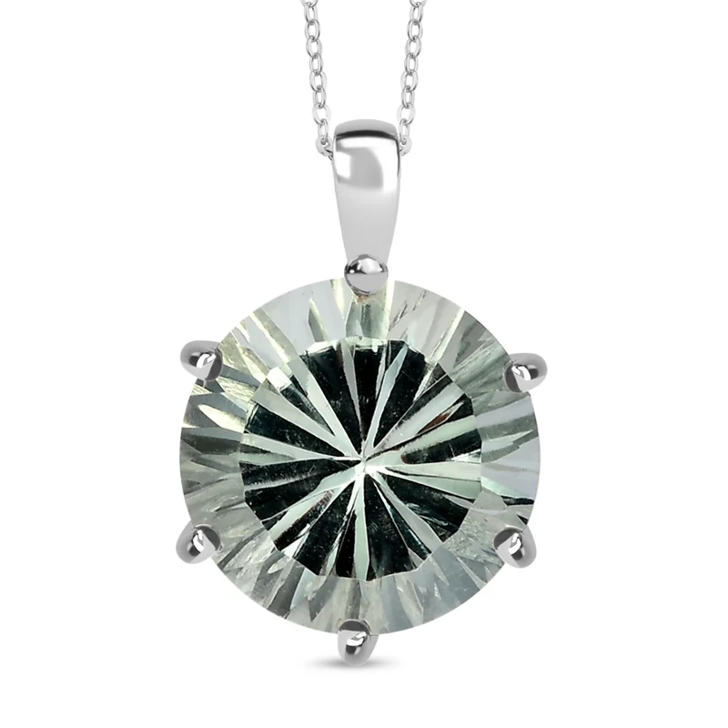 Prasiolite Schmuckset 925 Silber rhodiniert ca. 5,60 ct.