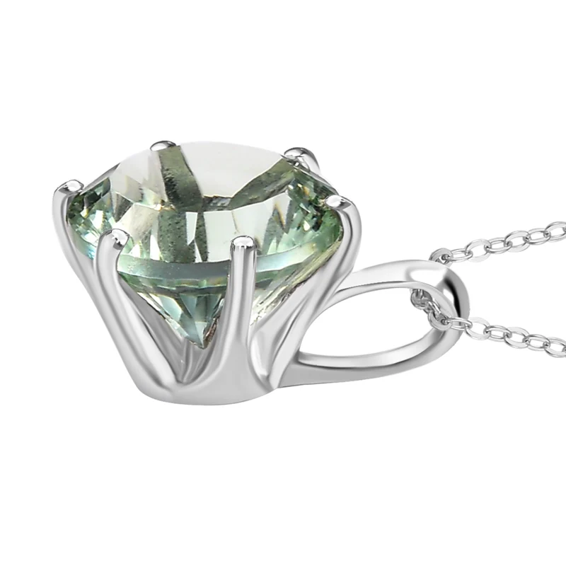 Prasiolite Schmuckset 925 Silber rhodiniert ca. 5,60 ct.