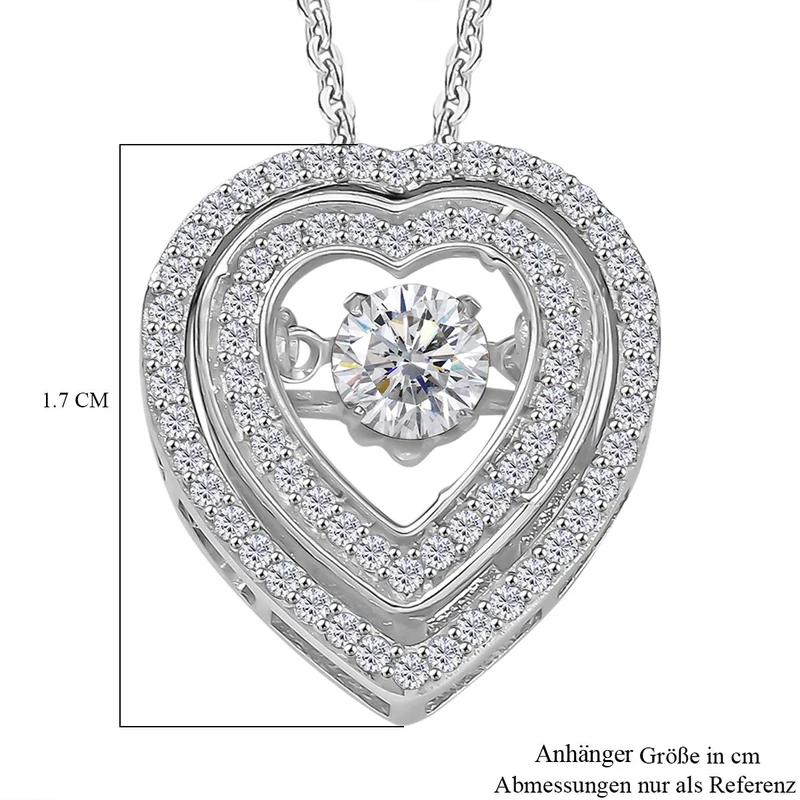 Moissanit Schmuckset 925 Silber rhodiniert ca. 0.97 ct