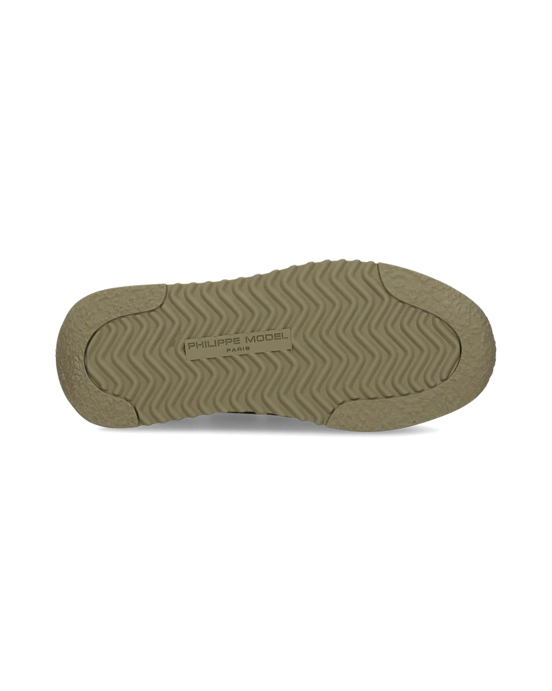 Sneakers Olympique Running Men, Military Green Yellow
