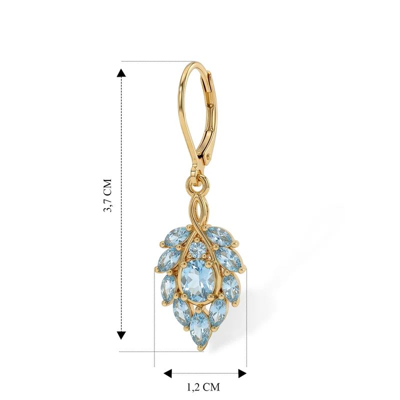 EVER TRUE Blauer Apatit Ohrringe Reine Bronze ca. 2.66 ct