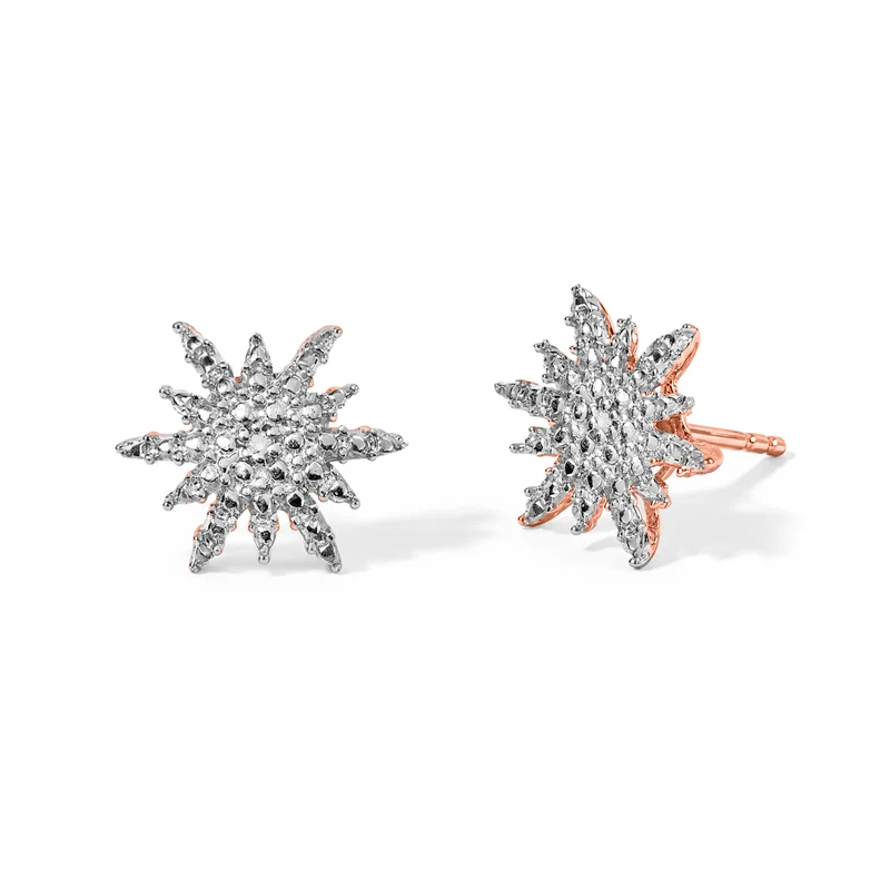 D'Joy Weißer Diamant Ohrringe 925 Silber Platiniert ca.