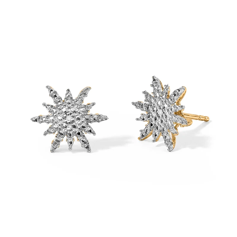 D'Joy Weißer Diamant Ohrringe 925 Silber Platiniert ca.