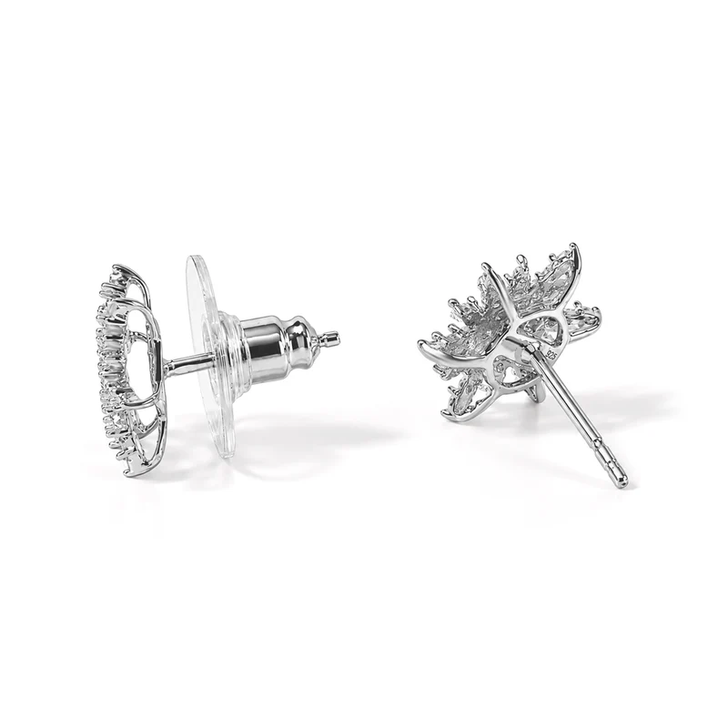 D'Joy Weißer Diamant Ohrringe 925 Silber Platiniert ca.