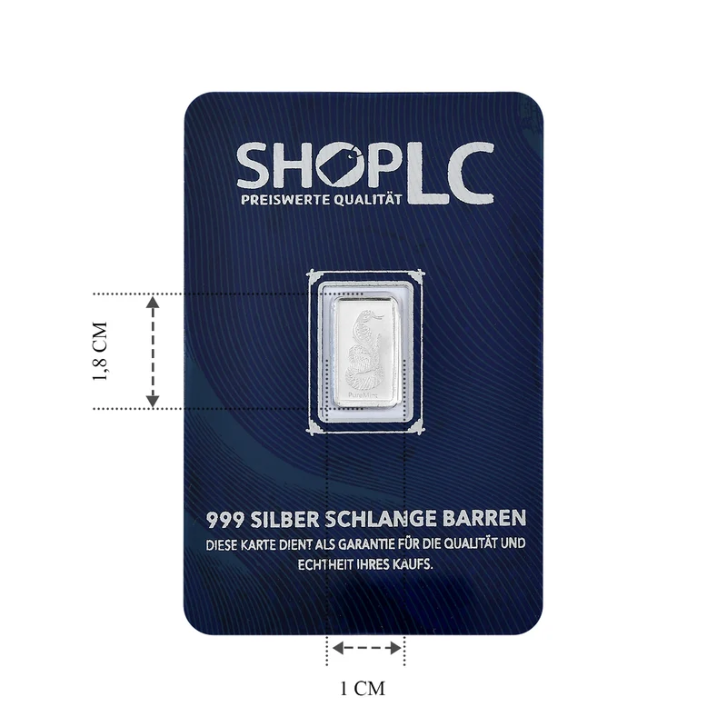 EXKLUSIVES GESCHENK - 999er Silber Schlange Barren, ca. 1,00g