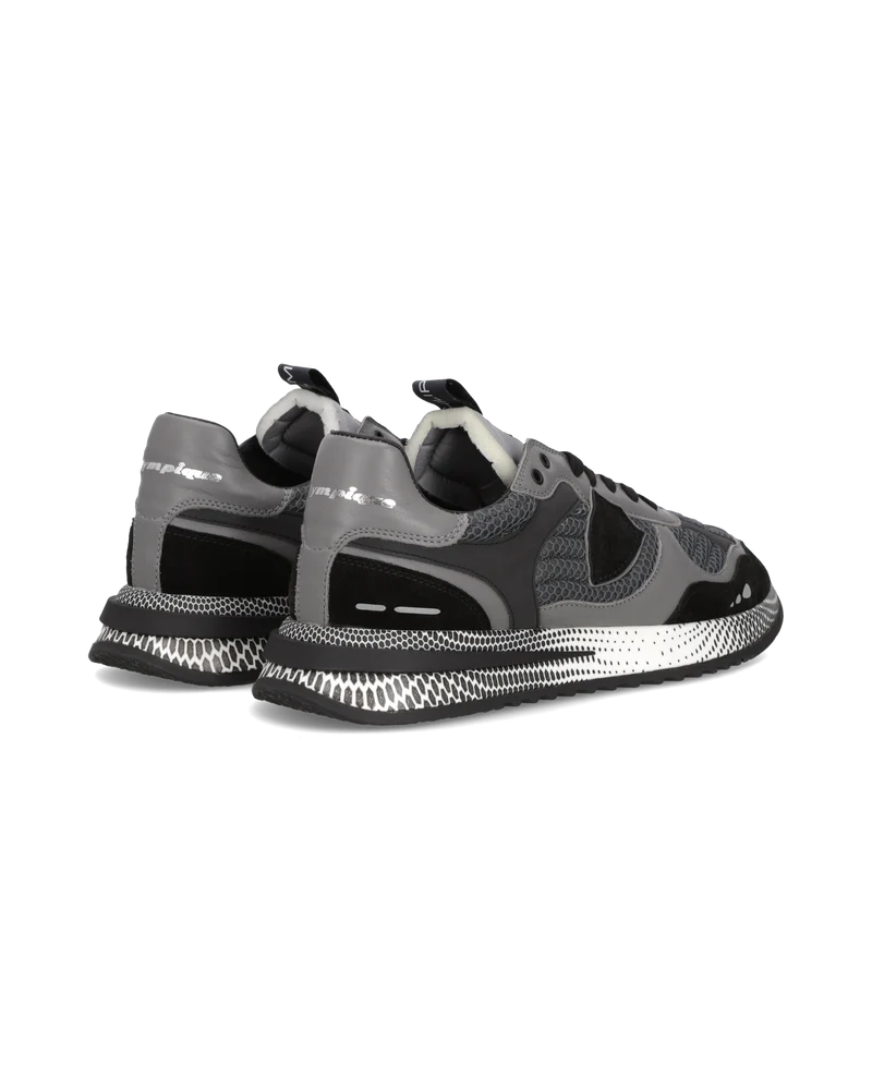 Sneakers Olympique Running Men, Black Grey