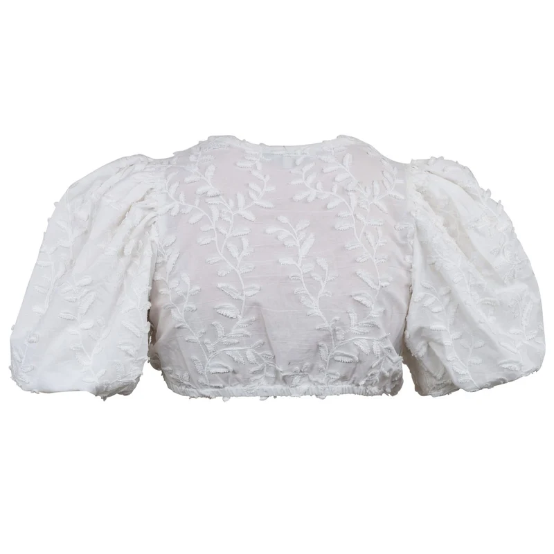 Madame Marie Dirndlbluse Isalda Weiss Halbarm Puffarm