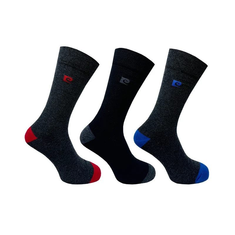 3 PK MENS PIERRE CARDIN HEEL & TOE SOCKS