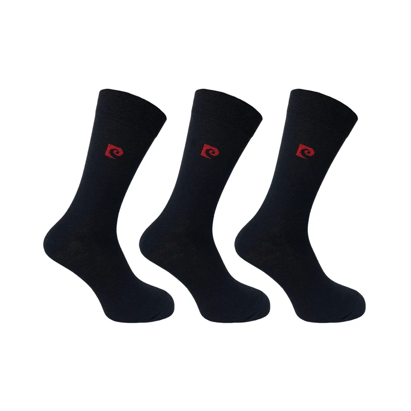 3PK MENS PIERRE CARDIN BCI COTTON PLAIN SOCKS