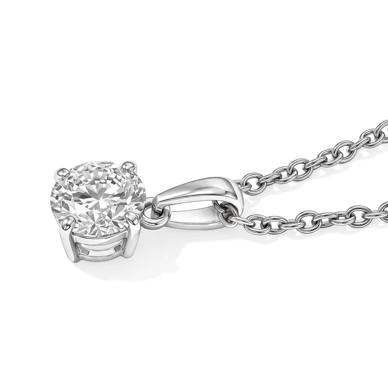 Moissanit Schmuckset ca. 50 cm 925 Silber Platiniert und Edelstahl Platiniert ca. 1,00 ct.