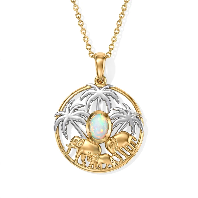 EVER TRUE AAA Natürlicher, äthiopischer Welo Opal Anhänger mit Kette, (8-13 Werktage Lieferzeit) ca. 50 cm Reine Bronze Platiniert und vergoldet und Edelstahl Platiniert ca. 0.54 ct
