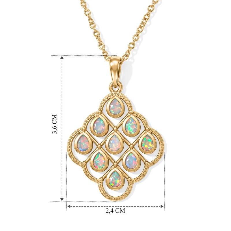 EVER TRUE AA Natürlicher, äthiopischer Welo Opal Anhänger mit Kette, (9-14 Werktage Lieferzeit) ca. 50 cm ca. 0.80 ct