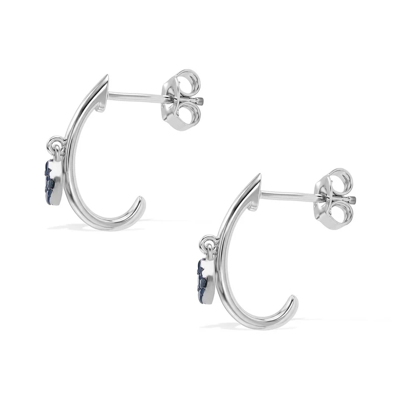 D'Joy Blauer Diamant (IR) Ohrringe 925 Silber Rhodiniert (9-14 Werktage Lieferzeit) ca. 0.15 ct