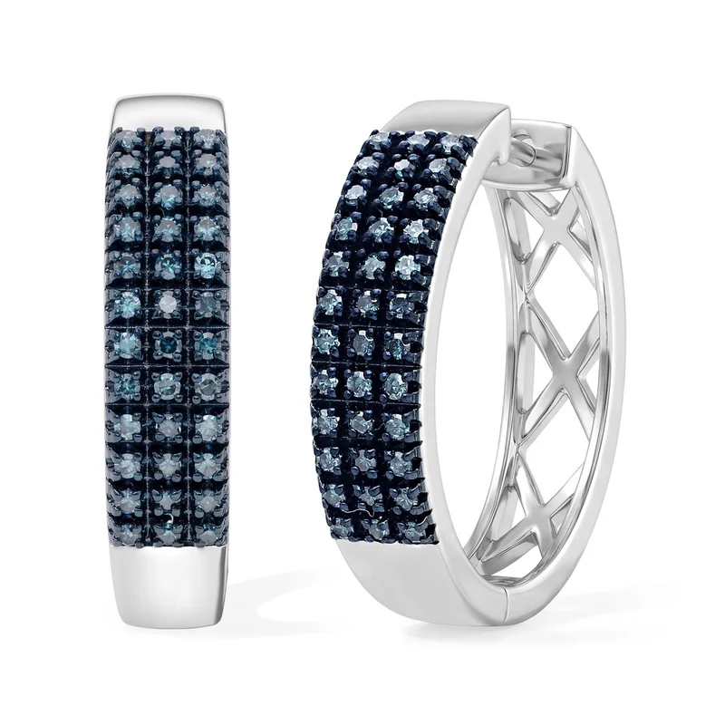 D'Joy Blauer Diamant (IR) Ohrringe 925 Silber Rhodiniert (10-15 Werktage Lieferzeit) ca. 0,33 ct.