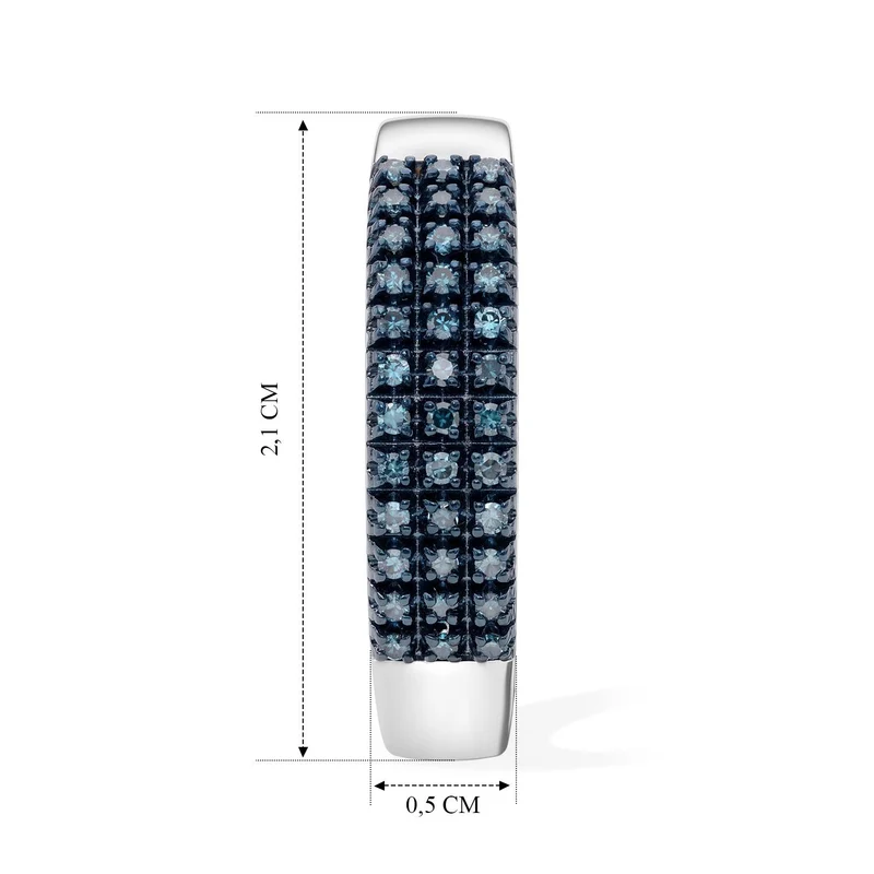 D'Joy Blauer Diamant (IR) Ohrringe 925 Silber Rhodiniert (10-15 Werktage Lieferzeit) ca. 0,33 ct.