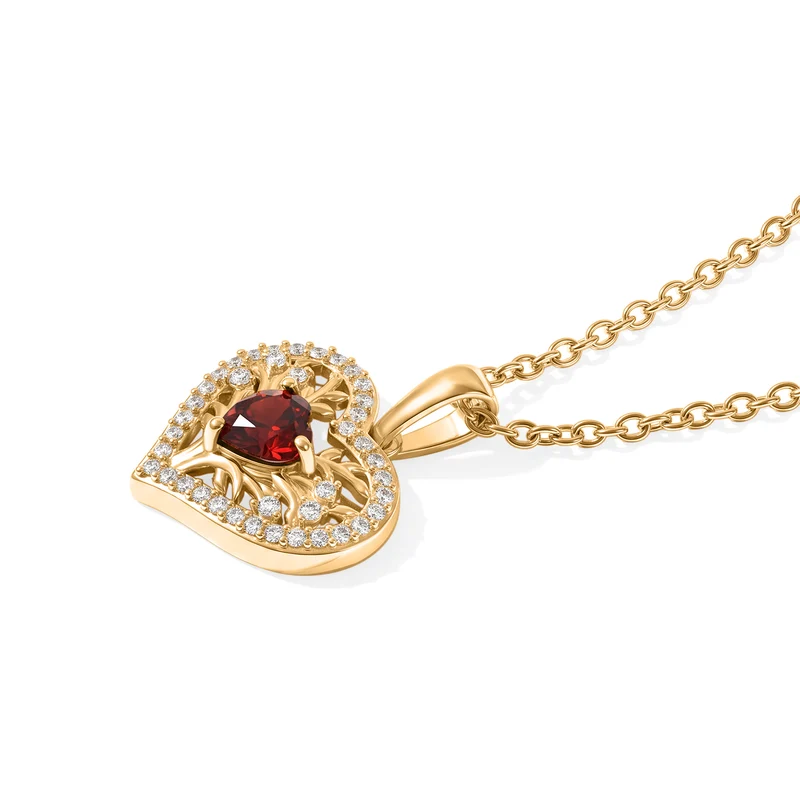 EVER TRUE Mosambik Granat Anhänger mit Kette, ca. 50 cm ca. 1.68 ct