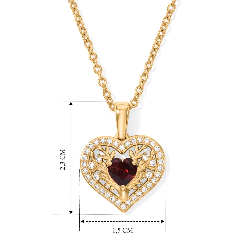 EVER TRUE Mosambik Granat Anhänger mit Kette, ca. 50 cm ca. 1.68 ct